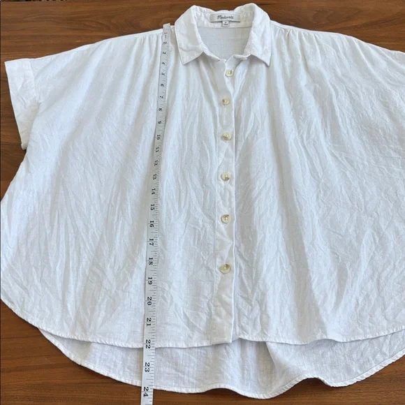 Madewell Linen-Blend Hilltop Shirt in White Size Medium - Picture 7 of 8